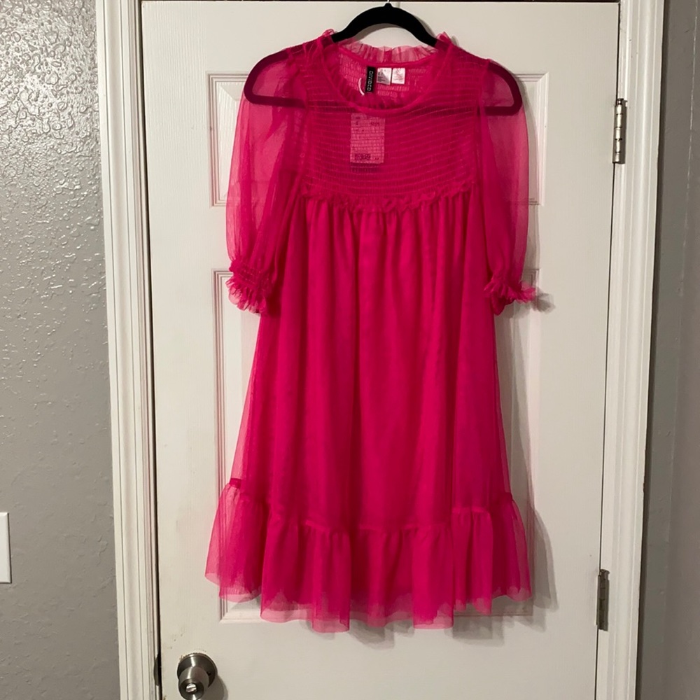Hot Pink Ruffle Dress